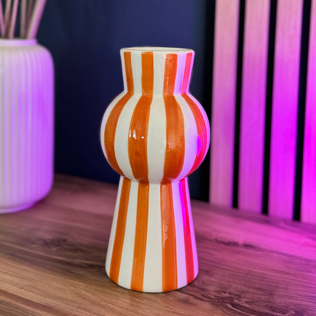 Gestreifte Vase Orange (groß)